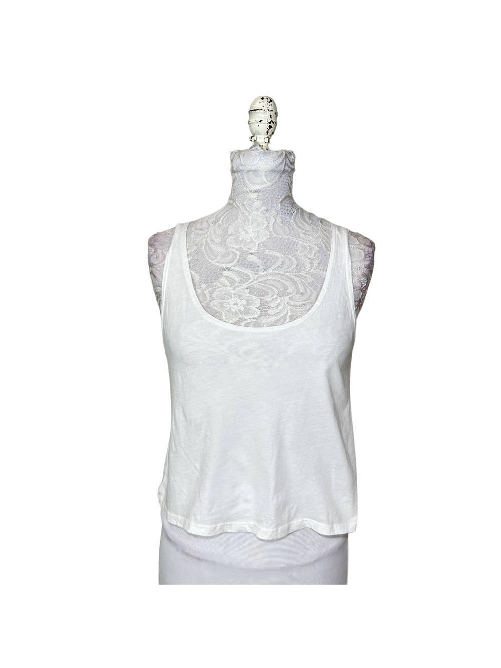 Groceries Apparel Scoop Neck Organic Cotton Tank Top White Women XS NWOT